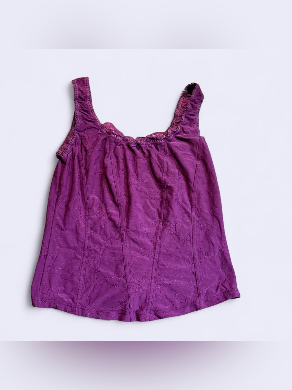 Purple Lace-Texture Women's Tank Top